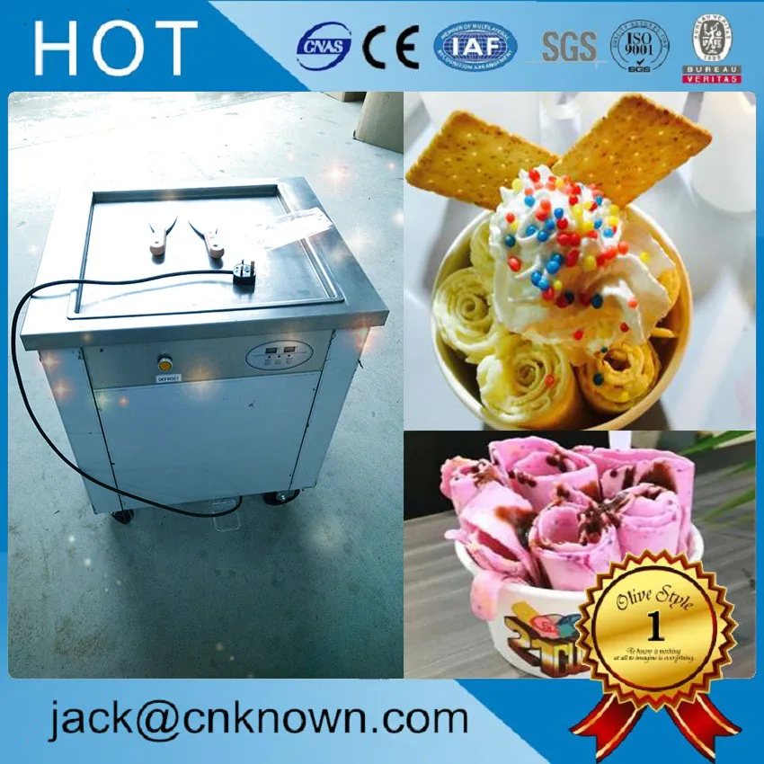 

Portable factory direct sale 900W high efficiency roll frying ice cream machine