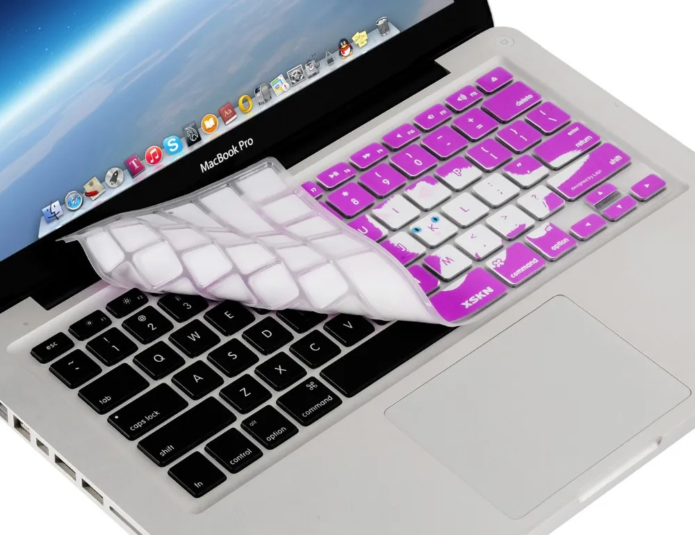 Прочный Ультратонкий силиконовый чехол для клавиатуры защита кожи(прекрасный рисунок кошки) для MacBook Pro 13 15 17 дюймов розовый синий