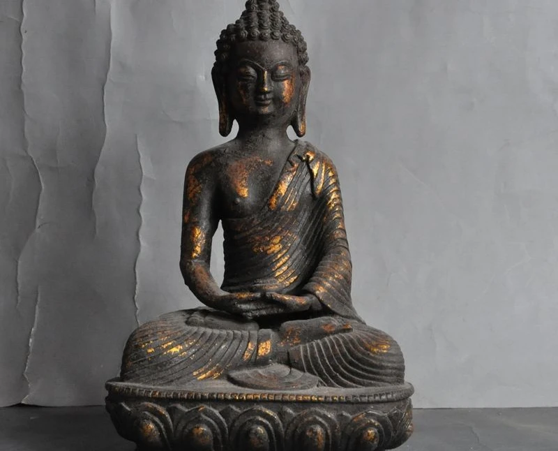 

Tibet Buddhism Bronze Gild Sakyamuni Shakyamuni Amitabha Medicine Buddha Statue
