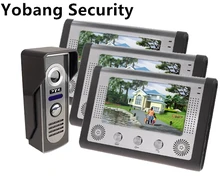 Yobang Security freeship 7″ LCD Monitor Wired Video Intercom Doorbell for home security systems support Monitoring door bell