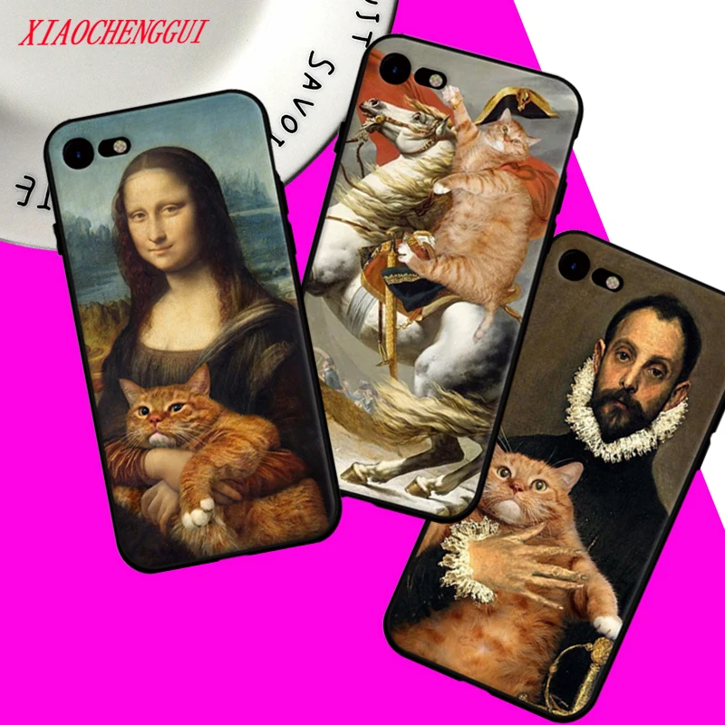 

Funny Pat Cat Art Aesthetics painting Soft Silicone Phone Case Cover Shell For Apple IPhone 5 Se 5s 6 6s Plus 7 8 7Plus 8Plus X