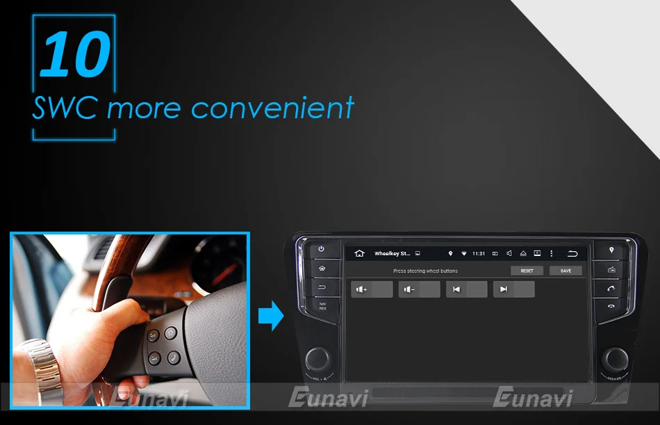 Eunavi 9 ''1 Din Android 9,0 автомобильный Радио плеер gps навигация 2G ram для Volkswagen Octavia 3g wifi bluetooth