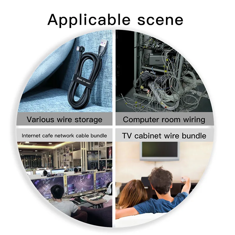 Кабельный органайзер Baseus проводная намотка для iPhone Micro USB Тип C HDMI держатель