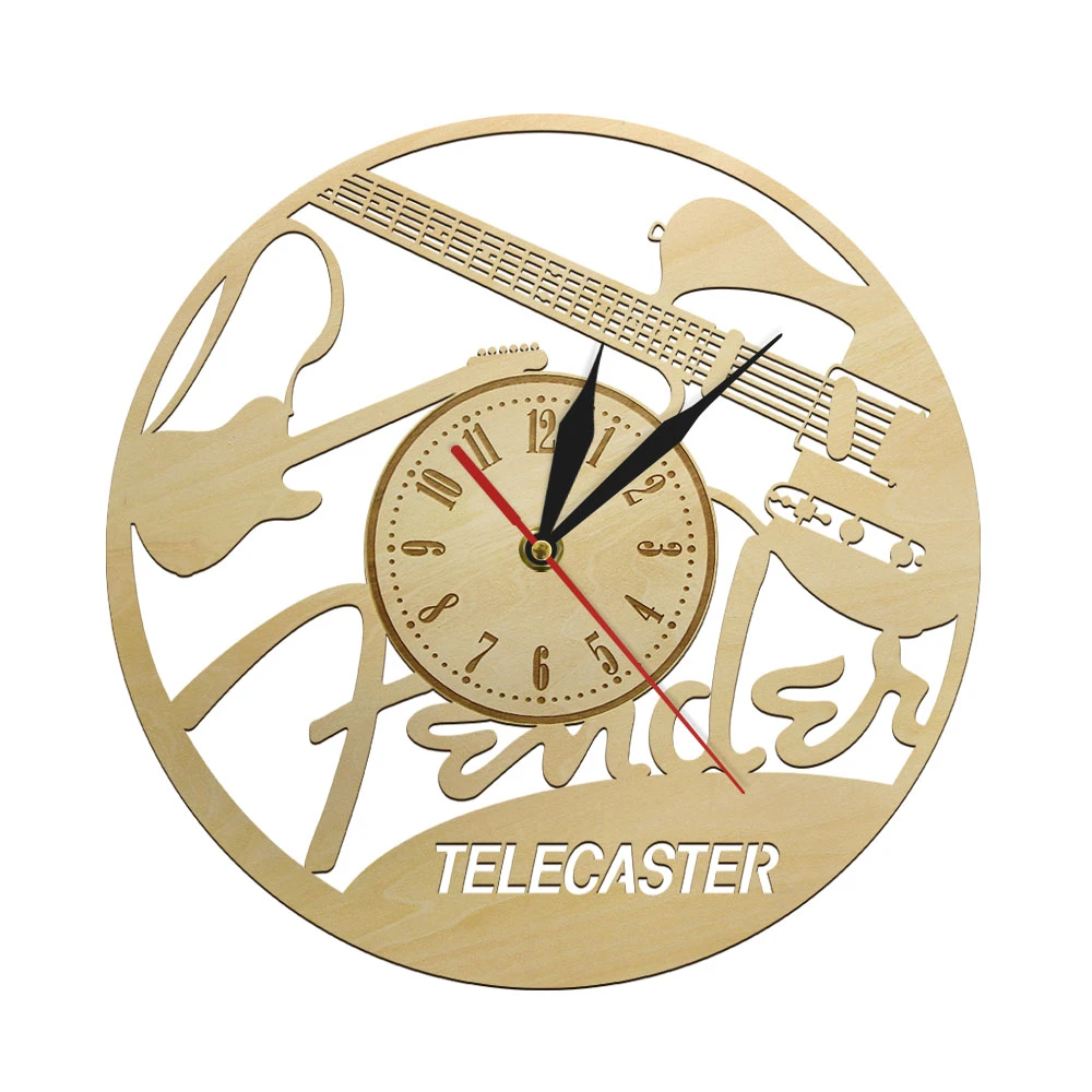 Fender Aspal Telecaster Baritone Jam Dinding Rustic Menggantung Clock Kayu Tanda Simbol Decor Gitar Modern Jam Kayu Wall Clocks Aliexpress