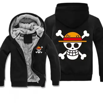 

One Piece Law Cosplay Costume hoodie Japan Anime One Piece Sweatshirt Luffy Chopper 3D Print Thicken Zipper coat A50201