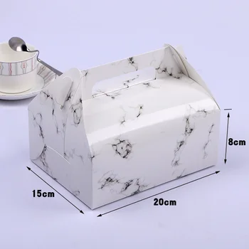 

Kraft Paper Baking Packing Box Portable Pastry Box Gift Box Cake Cookie Container with Handle W8250