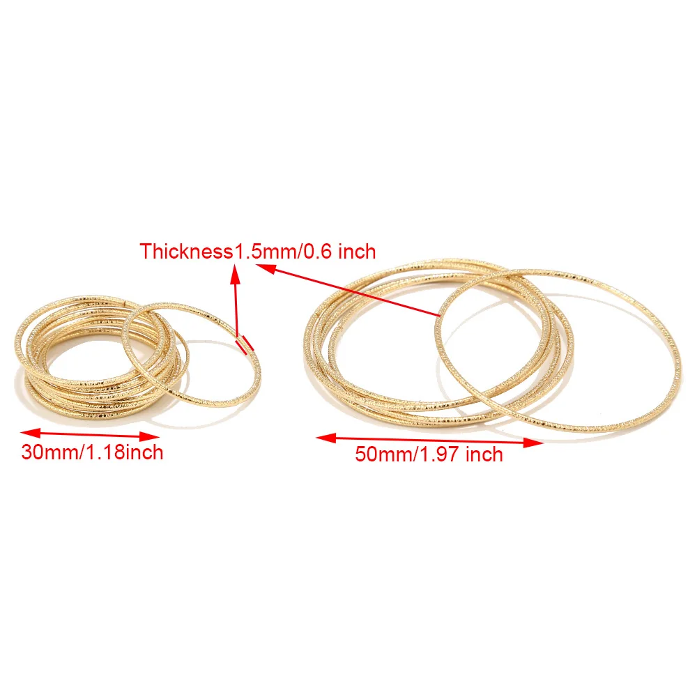 10 шт. круглым носком в Корейском стиле; Нержавеющая сталь соединительные кольца с покрытием из настоящего золота витой 30/50 мм замкнутые Кольца Набор «сделай сам» для Модные украшения Аксессуары
