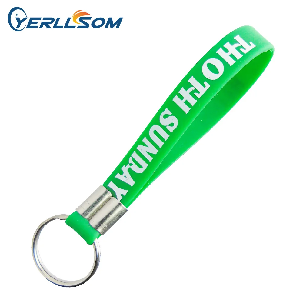 400pcs/lot Free Shipping Customized Scren Printed Logo Rubber Silicone Key Chains For Gifts