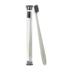 Натуральная пшеничная соломенная бамбуковая зубная щетка портативный дорожный Чехол для зубной щетки мягкая нано-щетка для ухода за полостью рта для взрослых язык зубная Щетка скребок