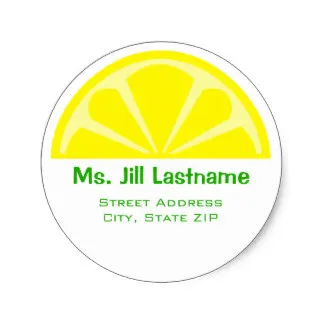 

3.8m Lemon Wedge Address Label Sticker