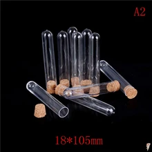 10 шт. 18x105 мм портативный прозрачный пластиковый парфюм маленькая мини пустая бутылка с деревянной крышкой