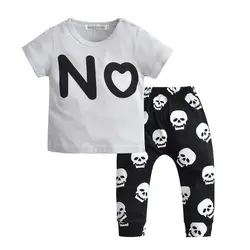 Новинка 2019 года, модная одежда для маленьких мальчиков, хлопковая футболка с короткими рукавами и надписью + штаны, одежда для малышей