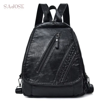 

High Quality PU Leather Backpack School Bags For Teenagers Casual Women Shoulder Chest Bag Mochila Sac A Dos Femme Drop Shipping