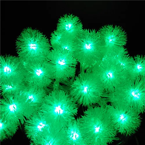 YIYANG, снежный шар, 2 м, 20 шариков, светодиодный, гирлянда для рождества, вечерние, свадебные украшения, мигалка, сказочные огни, батарейка АА - Испускаемый цвет: Зеленый