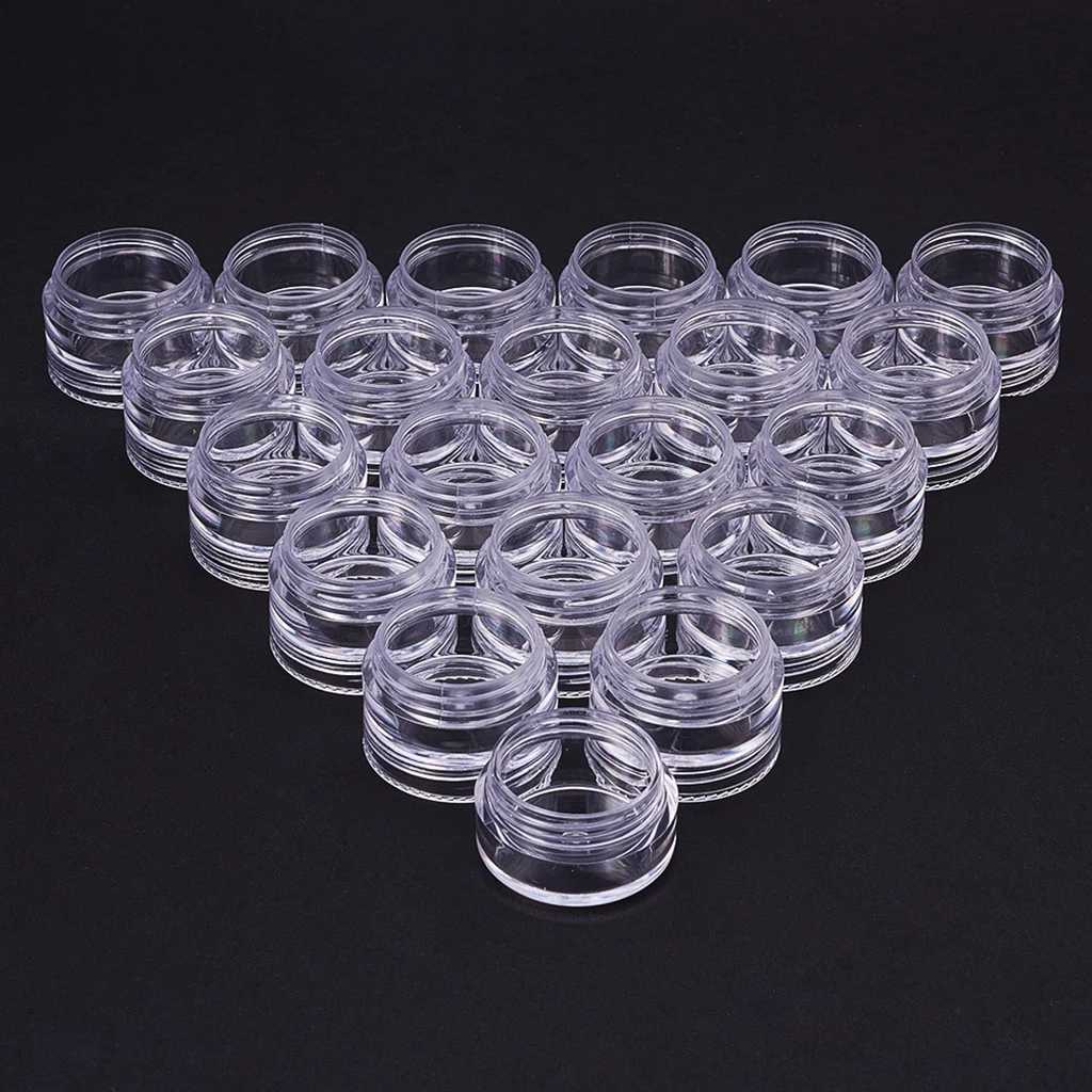 

25x Mini Transparent Clear Storage Box With Caps Stackable Screw Design Clear Containers Layers Round Organizer Case 30x15mm