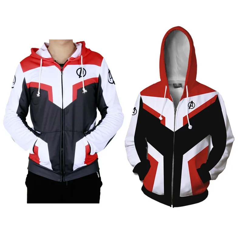 

Avengers Endgame Quantum Realm Sweatshirt Jacket Advanced Tech Hoodie Cosplay Costumes Kids superhero Captain America Hoodies