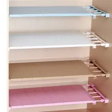 Adjustable Closet Organizer Nail-free stretching Wardrobe layered separated shelves Bathroom Kitchen Cabinet Storage Rack Holder цена Adjustable Closet Organizer Nail-free stretching Wardrobe layered separated shelves Bathroom Kitchen Cabinet Storage Rack Holder цены онлайн