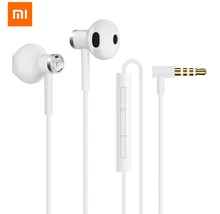 Оригинальный Xiaomi mi двойной драйвер наушники Половина в ухо Dyna mi c piezoCera mi c Гибридный DC MEM mi c цепкость провода управление l-образный разъем