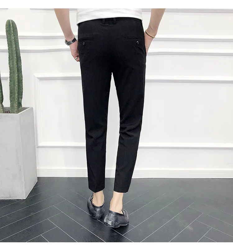 Британский стиль костюм брюки Мода 2018 Осень Новый Slim Fit платье в клетку штаны праздничная одежда ботильоны Длина Бизнес брюки Для мужчин 28-36