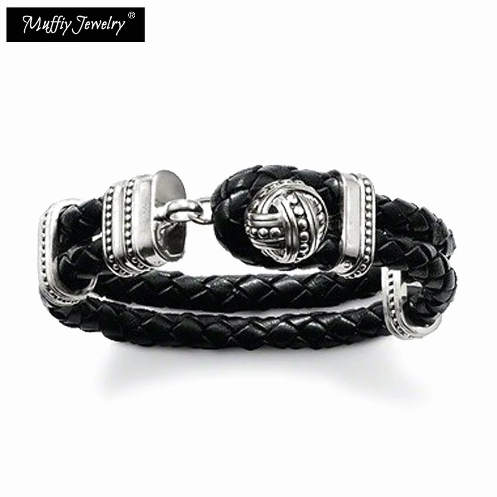 

Ball Leather Cuff Bracelets,2017 Ts Super Deals Gift In Silver For Men & Women,Thomas Style Rebel Fashion Punk Fashion Jewelry