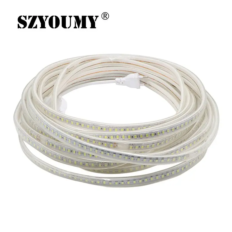 cheap 220V Led Strip 5630 120 Leds M IP67 Waterproof With EU Power Adapter Flexible LED Tape Ribbon Outdoor 5M 10M