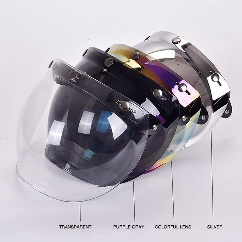 

DERI Universal Motorcycle Helmet vintage Flip up Lens Bubble Visor Face Shield Mask Rainproof helmet windshield Moto Capacete