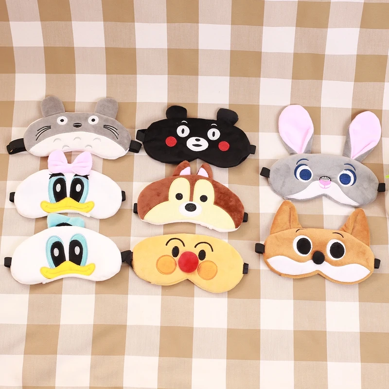 

1pc Cartoon Plush Animals Totoro Eye Mask Stuffed Plush Rabbit Bear Shade Light Cover Mask Birthday Gifts Kids Girls Gifts