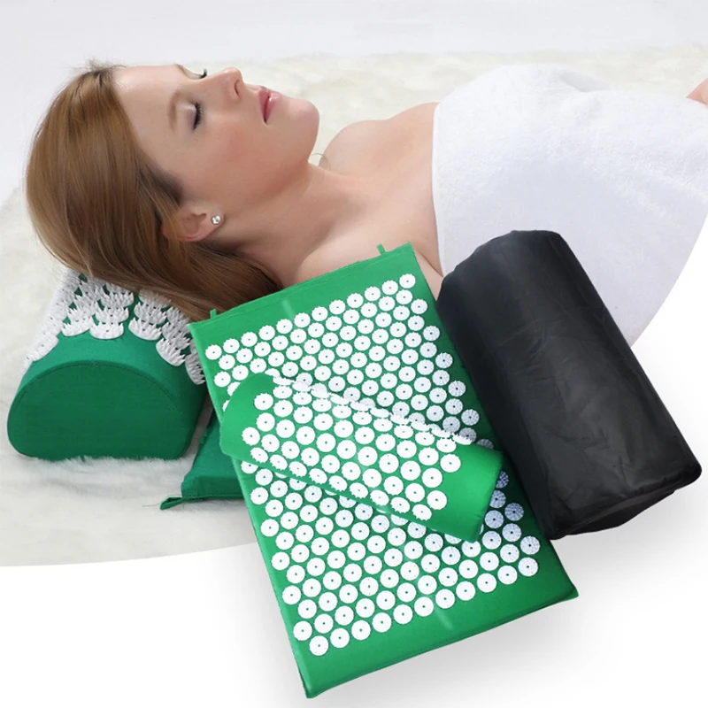 Massager68*4cm Cushion Shakti Mat Acupressure Relieve Back Body Pain Spike Mat Acupuncture Massage Yoga Mat with Pillow Massager68*4cm Cushion Shakti Mat Acupressure Relieve Back Body Pain Spike Mat Acupuncture Massage Yoga Mat with Pillow