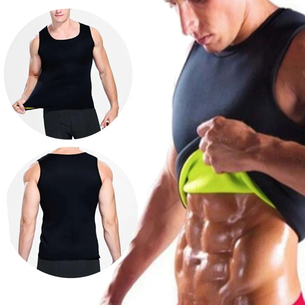 

Men Waist Belly Trainer Fat Burning Fitness Vest Weight Loss Hot Neoprene Sportswear Body Shaper Sauna Sweat Vest Workout Shirt