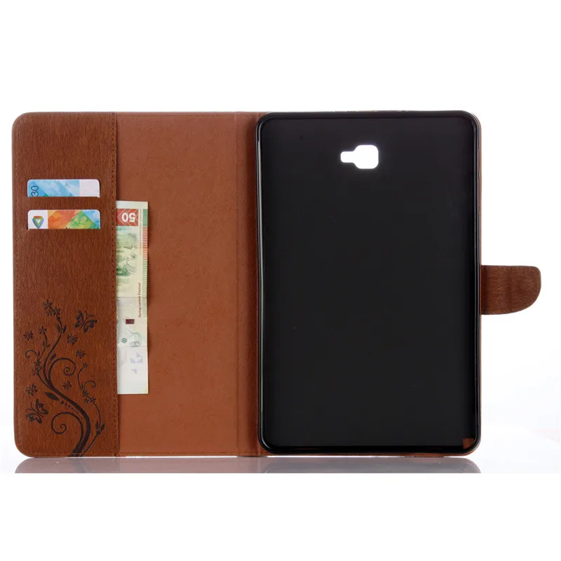 Printing Magnetic Wallet Smart Tablet Case For SAMSUNG Galaxy Tab A A6 10.1 P580 P585 Butterfly Embossed Flip PU Leather Cover (30)
