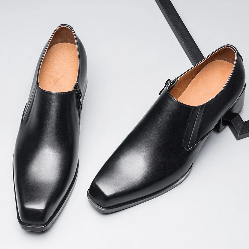 Small Size 5-10 Men High-Heeled Formall Dress Shoes England Style Height Increasing Genuine Leather Oxfords Leisure Shoes Men Small Size 5-10 Men High-Heeled Formall Dress Shoes England Style Height Increasing Genuine Leather Oxfords Leisure Shoes Men