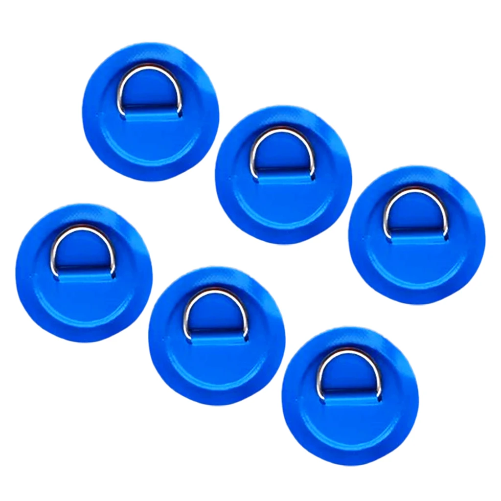 12X 316 Stainless Steel D Ring Pad/Patch 8cm(3.15inch) for PVC Inflatable Boat Raft Dinghy Canoe Kayak Surfboard SUP Red+Blue