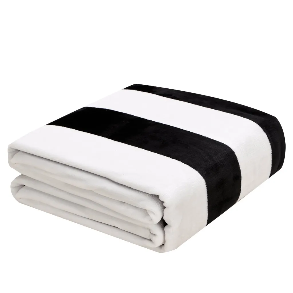 Простой современный стиль, черно-белое Клетчатое одеяло, комфортное фланелевое одеяло для гостиной, дивана, украшение для дома, спальни
