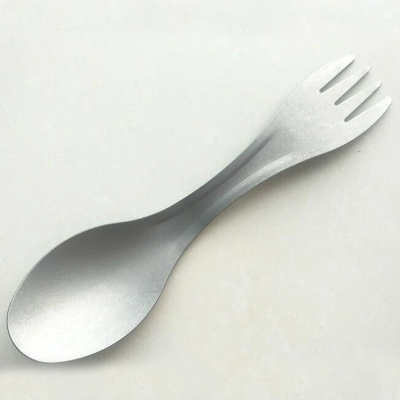

100%Titanium Spork Fork Hiking Tools Super Ultra Light Outdoor Camping Portable Multi-Function Spoon Tableware Tool FW203