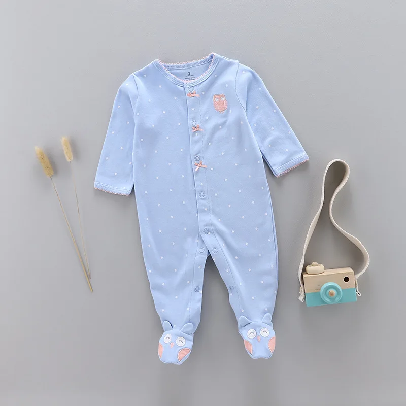 spring and autumn Baby cotton rompers newborn onesie baby girl boy long-sleeved onesie pajamas kids clothes - Цвет: 10