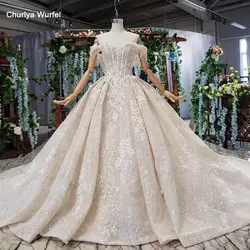 HTL510 свадебное платье с открытыми плечами 2019 блестящая аппликация «сердце» свадебное платье с шлейфом vestido de noiva princesa com brilho