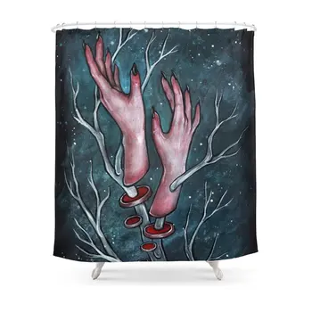 

Witch Hands Shower Curtain Waterproof Polyester Fabric Bathroom Decor Multi-Size Printed Shower Curtain with 12 Hooks