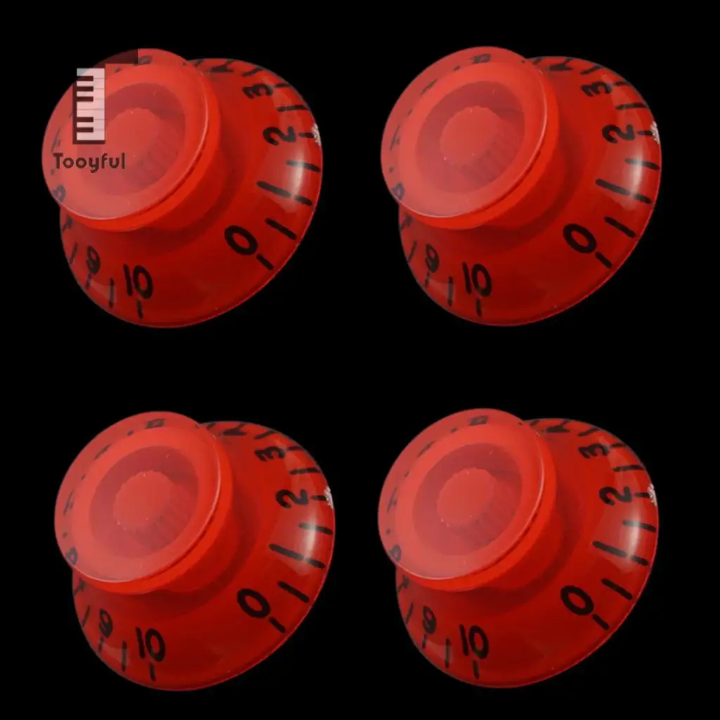 Tooyful 4pcs Acrylic Bell Speed Control Knobs Guitar Tone Volume Knobs for LP Electric Guitar Replacement Parts