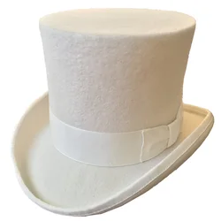 Wedding High Top Hat/ Wool Felt Cylinder Hat/Stove pipe Hat /Topper 41/2"(inch Wedding High Top Hat/ Wool Felt Cylinder Hat/Stove pipe Hat /Topper 41/2"(inch