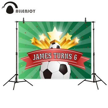 

Allenjoy photography backdrop Green Stripes Football Golden Stars Birthday Celebration Theme background camera fotografica