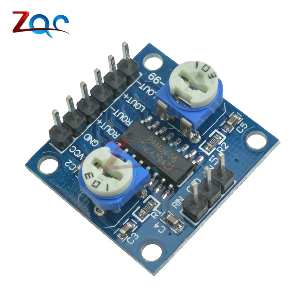 

PAM8406 Digital Amplifier Board With Volume Potentiometer 5Wx2 Stereo M70 5W*2 5W + 5W