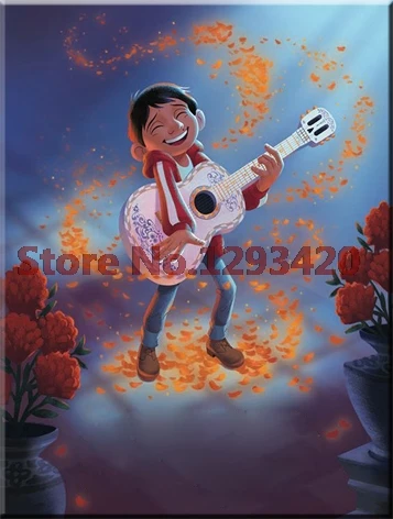 

Cartoon Boy plays Guitar Full Square Drill 5D DIY Diamond Painting diamond embroidery icon cross stitch home decor Needlework