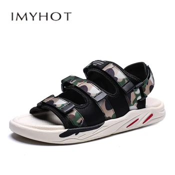 

New Male beach casual shoes slip wear-resistant breathable shoes men fashion comfortable Camouflage pattern Outdoor Sandals