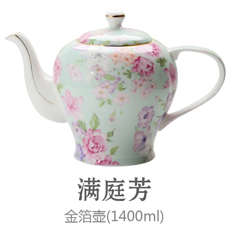 Британский костяного фарфора кофейник Европейский стиль послеобеденный чайный набор керамический заварник для чая и кофе цветочный чайник горшок фарфоровый - Цвет: see chart