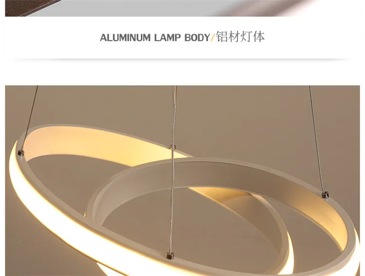 Скандинавский чердак искусство спиральная светодиодная люстра креативная лаконичная круглая кухонная спальня обеденный настил