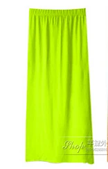 Летние стильные однотонные Модальные повседневные юбки длиной до щиколотки облегающее платье тонкая эластичная талия женские юбки-карандаш с планкой - Цвет: Fluorescent Green