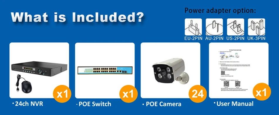 DONPHIA 1080P 24ch poe security kit security system K24N82P54I2X-4TD 7