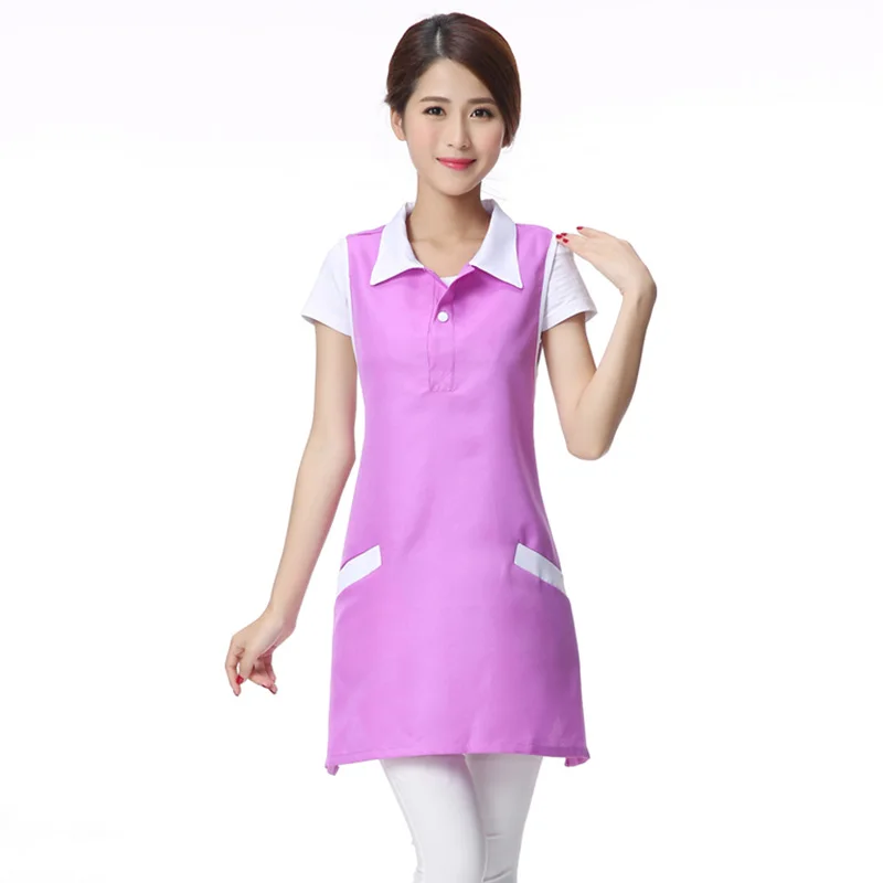 

Fashion Sleeveless Dress Women Workwear Beauty Spa Working Apron Waitress Slim Dresses Manicure Shop Women Dress