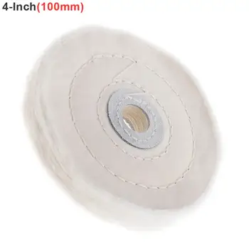 

T-shaped White Cotton Cloth Polishing Wheel Flannel Mirror Polishing Buffer Cotton Pad with 15mm Hole for Metal Polishing