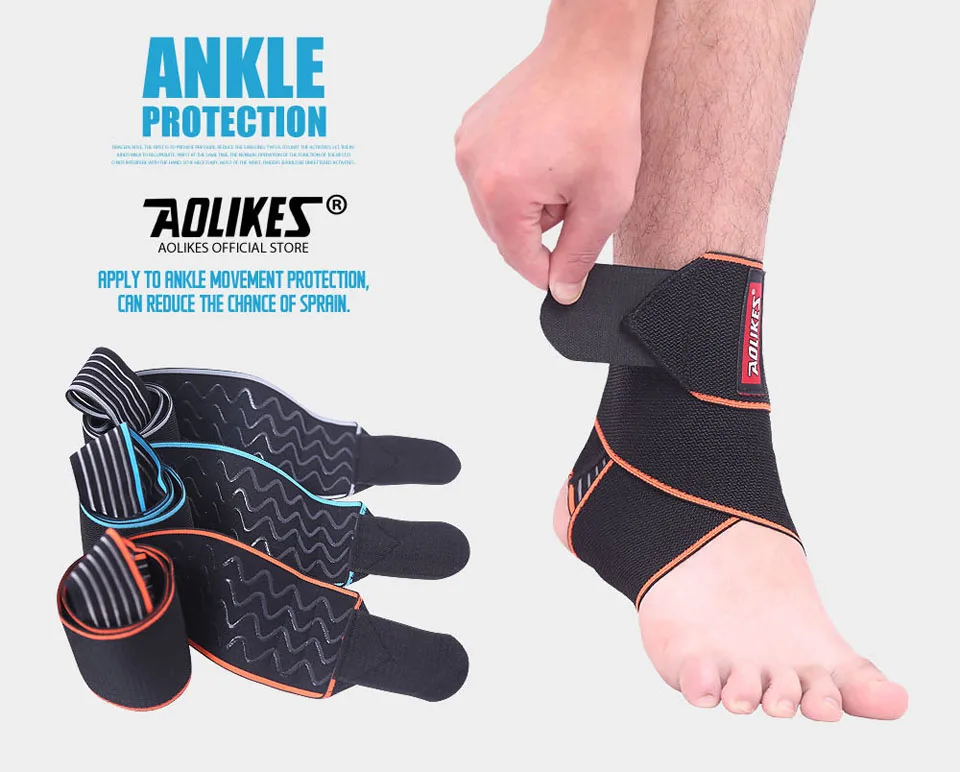 AOLIKES 1 шт. поддержка лодыжки Спорт анти-скольжение лодыжки Brace протектор регулируемое эластичное Защитное приспособление